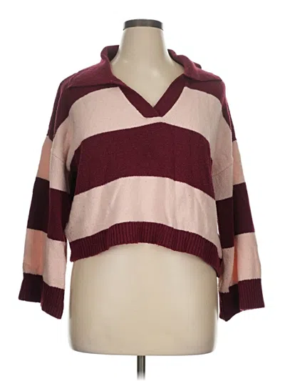 Pre-owned Wild Fable Pullover Sweater In Burgundy