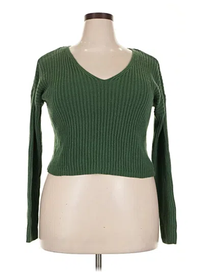 Pre-owned Wild Fable Pullover Sweater In Green