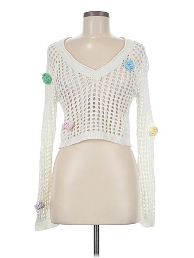 Pre-owned Wild Fable Pullover Sweater In White