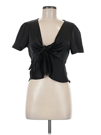Pre-owned Wild Fable Short Sleeve Blouse In Black
