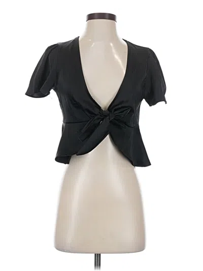 Pre-owned Wild Fable Short Sleeve Blouse In Black