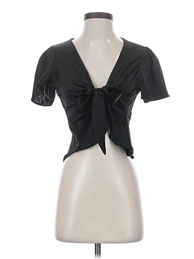 Pre-owned Wild Fable Short Sleeve Blouse In Black