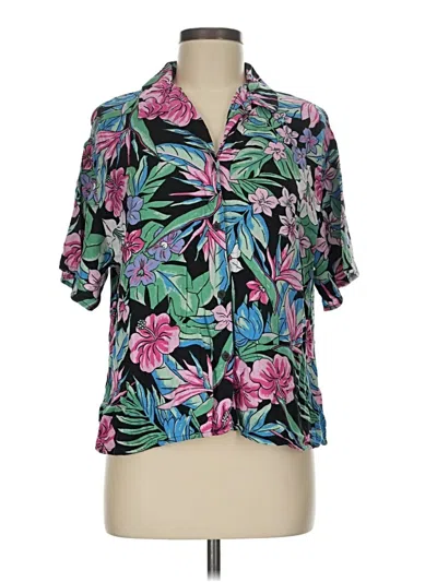 Pre-owned Wild Fable Short Sleeve Blouse In Black