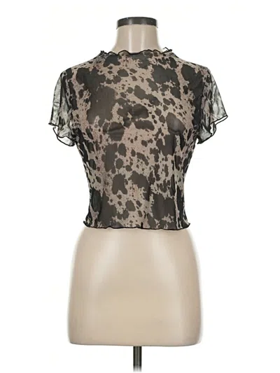 Pre-owned Wild Fable Short Sleeve Blouse In Black