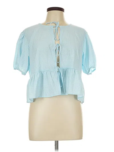 Wild Fable Short Sleeve Blouse In Blue