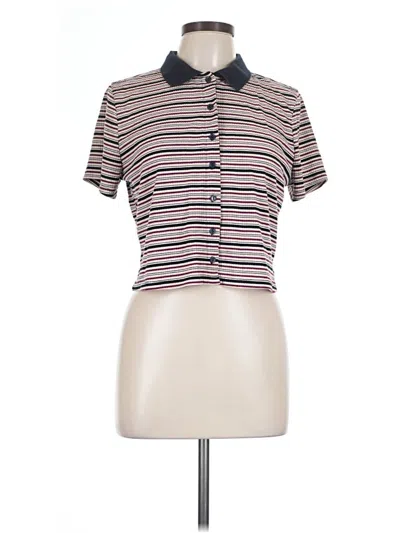Pre-owned Wild Fable Short Sleeve Blouse In Brown