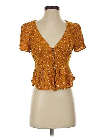 Wild Fable Short Sleeve Blouse In Gold