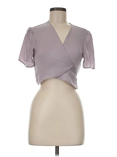 Pre-owned Wild Fable Short Sleeve Blouse In Gray