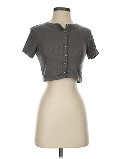 Pre-owned Wild Fable Short Sleeve Blouse In Gray