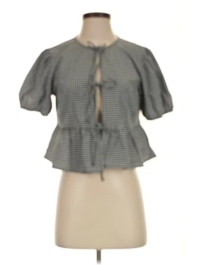 Pre-owned Wild Fable Short Sleeve Blouse In Gray