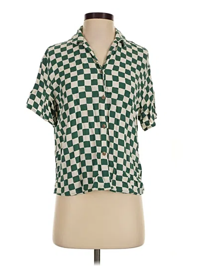 Pre-owned Wild Fable Short Sleeve Blouse In Green