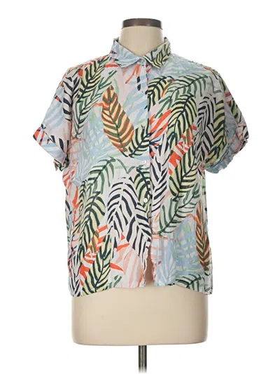 Pre-owned Wild Fable Short Sleeve Blouse In Green