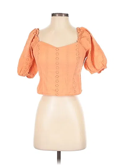 Pre-owned Wild Fable Short Sleeve Blouse In Orange
