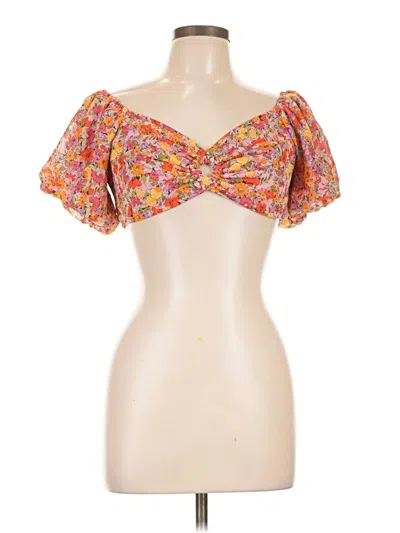 Pre-owned Wild Fable Short Sleeve Blouse In Orange