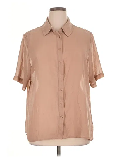 Pre-owned Wild Fable Short Sleeve Blouse In Tan