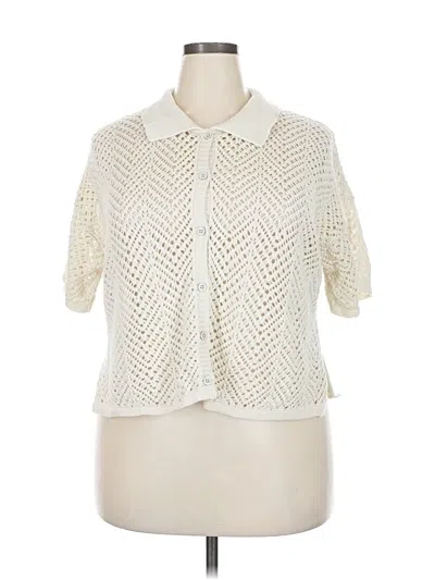 Pre-owned Wild Fable Short Sleeve Blouse In White