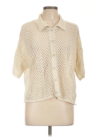 Pre-owned Wild Fable Short Sleeve Blouse In White