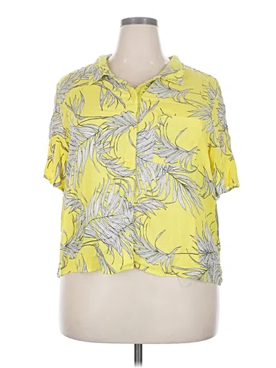 Pre-owned Wild Fable Short Sleeve Blouse In Yellow