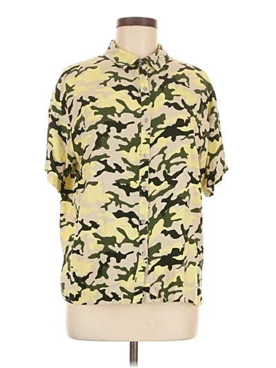 Pre-owned Wild Fable Short Sleeve Button Down Shirt In Yellow