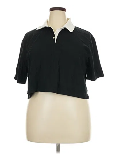 Pre-owned Wild Fable Short Sleeve Polo Shirt In Black