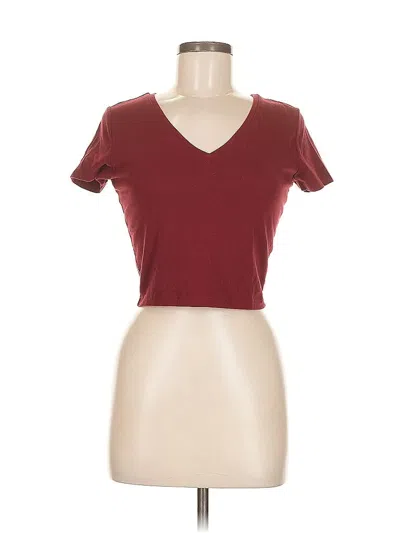 Pre-owned Wild Fable Short Sleeve T-shirt In Burgundy