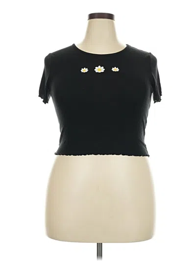 Pre-owned Wild Fable Short Sleeve Top Black Sweetheart Neckline Tops