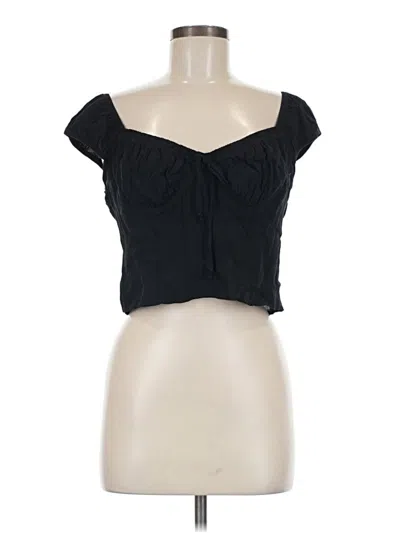 Pre-owned Wild Fable Short Sleeve Top Black Sweetheart Neckline Tops