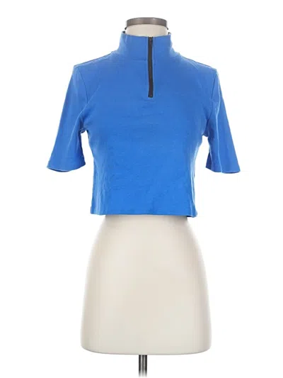 Pre-owned Wild Fable Short Sleeve Top Blue Mock Neckline Tops