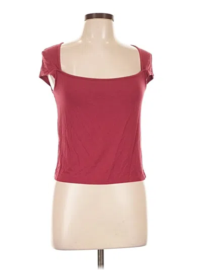 Pre-owned Wild Fable Short Sleeve Top Burgundy Sweetheart Neckline Tops