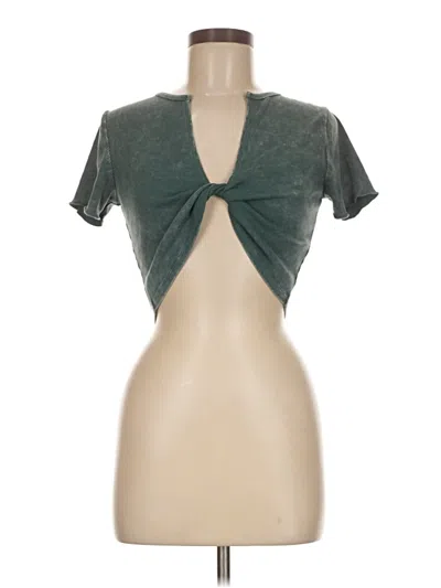 Pre-owned Wild Fable Short Sleeve Top Green Keyhole Neckline Tops