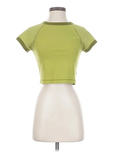 Pre-owned Wild Fable Short Sleeve Top Green Mock Neckline Tops