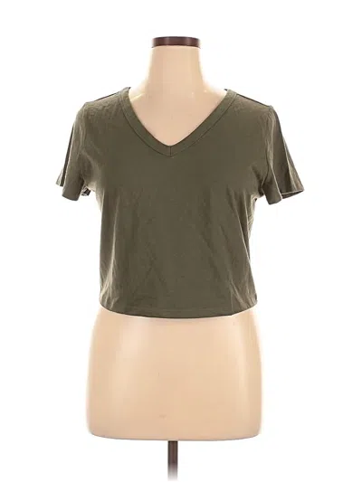 Wild Fable Short Sleeve Top Green V Neck Tops