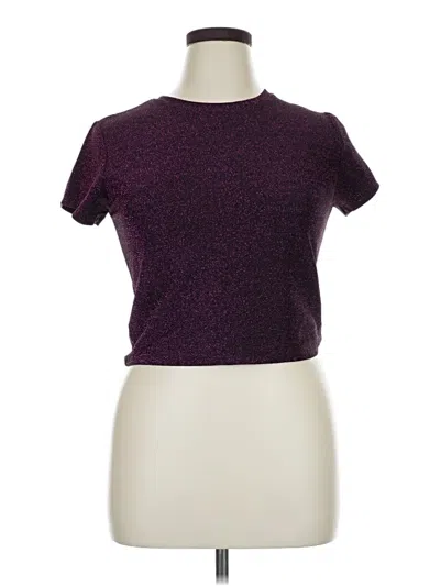Pre-owned Wild Fable Short Sleeve Top Purple Mock Neckline Tops