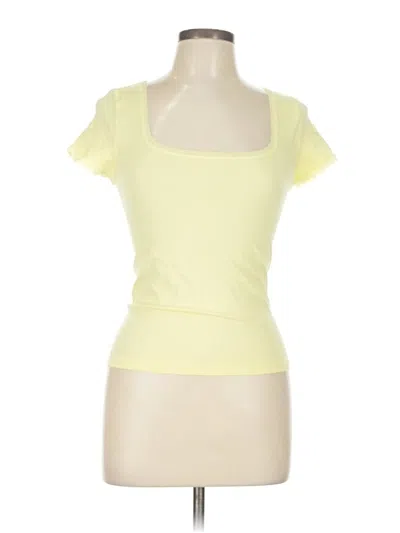 Wild Fable Short Sleeve Top Yellow Sweetheart Neckline Tops
