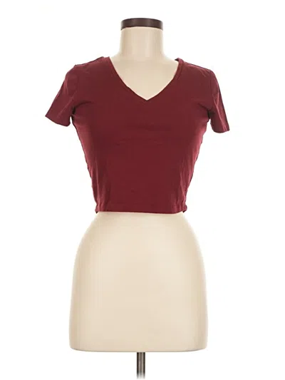 Pre-owned Wild Fable Short Sleeve T-shirt In Burgundy