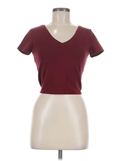 Pre-owned Wild Fable Short Sleeve T-shirt In Burgundy