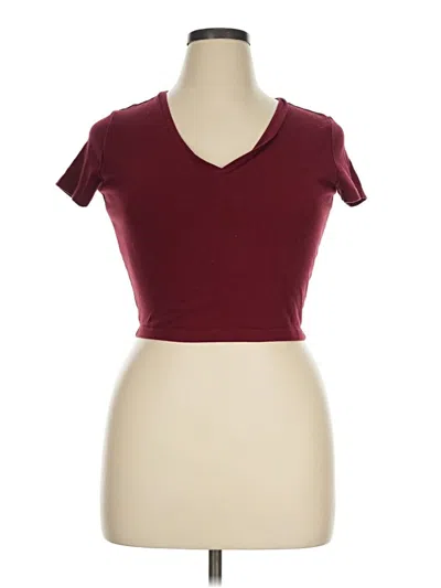 Pre-owned Wild Fable Short Sleeve T-shirt In Burgundy