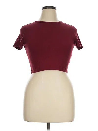 Pre-owned Wild Fable Short Sleeve T-shirt In Burgundy