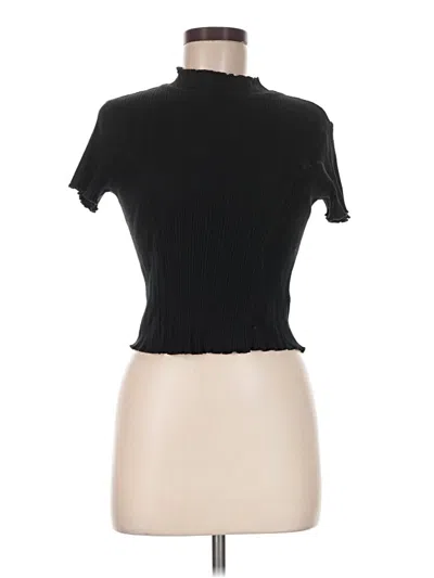 Pre-owned Wild Fable Short Sleeve Turtleneck In Black