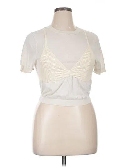 Pre-owned Wild Fable Short Sleeve Turtleneck In Ivory