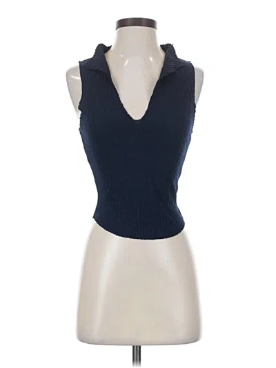 Pre-owned Wild Fable Sleeveless Top Blue Halter Neckline Tops