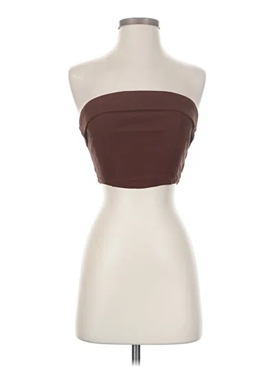 Pre-owned Wild Fable Sleeveless Top Brown Strapless Neckline Tops