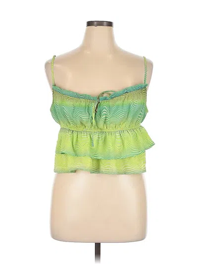 Pre-owned Wild Fable Sleeveless Top Green Strapless Neckline Tops