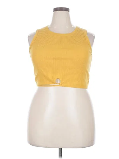 Pre-owned Wild Fable Sleeveless Top Yellow Halter Neckline Tops