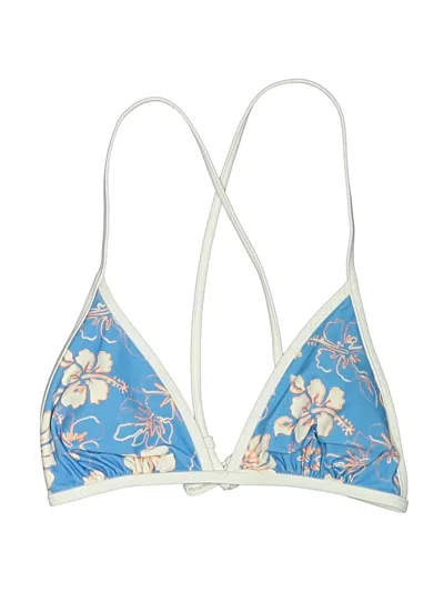 Pre-owned Wild Fable Swimsuit Top Blue Floral Pattern Swimwear