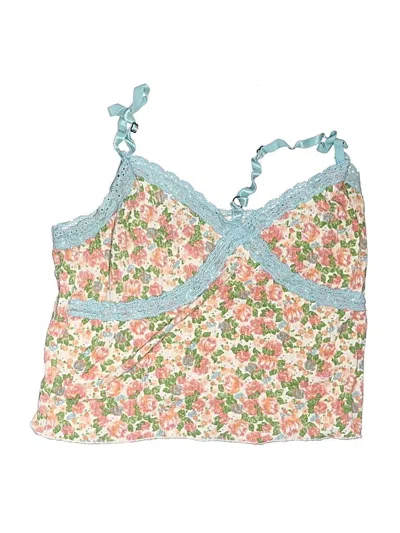 Pre-owned Wild Fable Swimsuit Top Blue Floral Pattern Swimwear