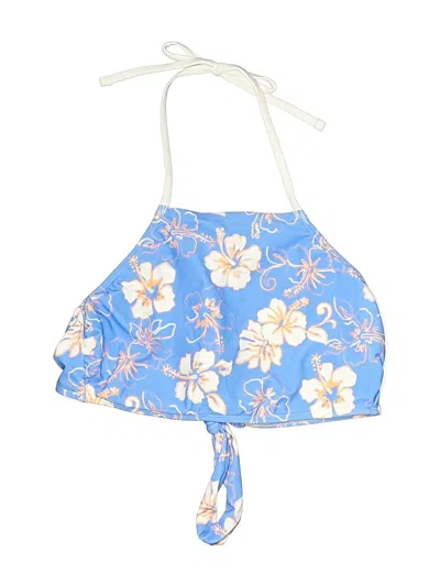 Pre-owned Wild Fable Swimsuit Top Blue Floral Pattern Swimwear