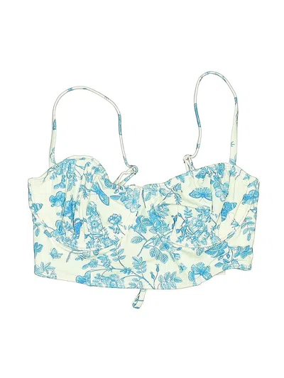 Pre-owned Wild Fable Swimsuit Top Blue Print Pattern Swimwear