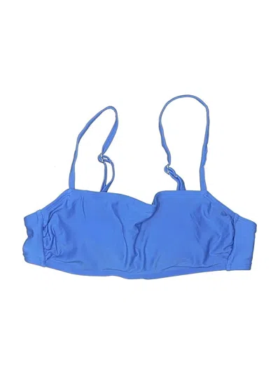 Pre-owned Wild Fable Swimsuit Top Blue Solid Pattern Swimwear