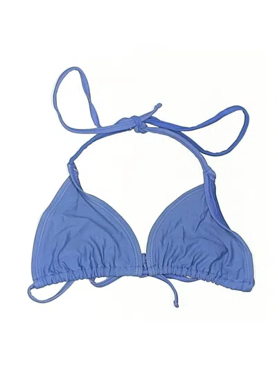 Pre-owned Wild Fable Swimsuit Top Blue Solid Pattern Swimwear